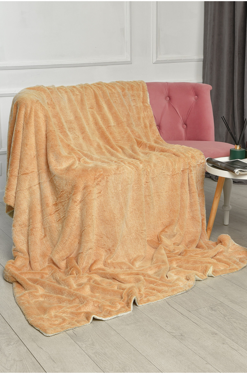 Плед двухсторонний белого и светло-бежевого цвета размер 160*200 11401 206097