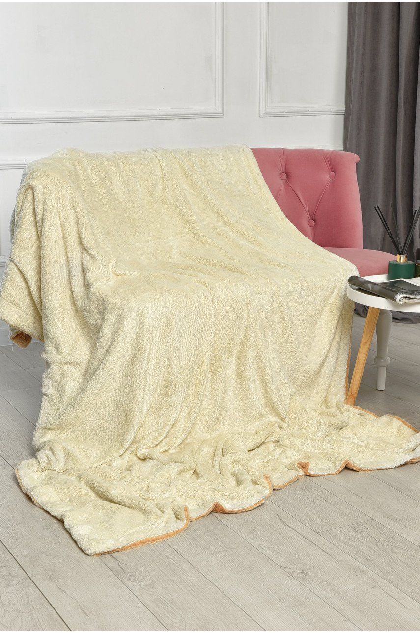 Плед двухсторонний белого и светло-бежевого цвета размер 160*200 11401 206097