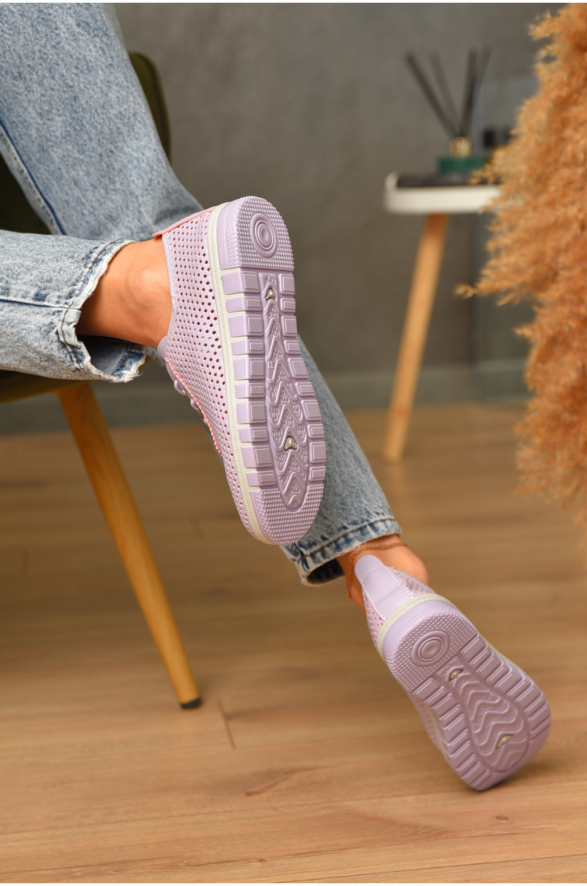 Мокасины женские сиреневого цвета L-110 206098