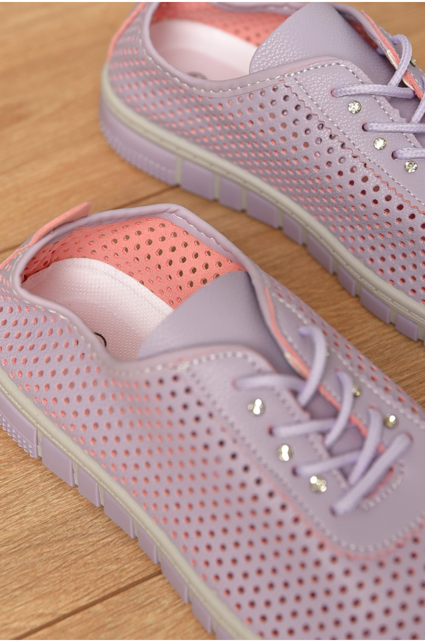 Мокасины женские сиреневого цвета L-110 206098