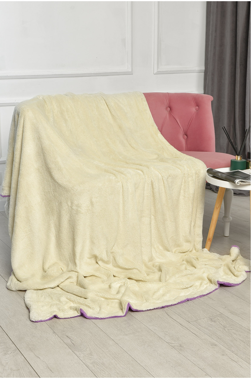 Плед двухсторонний белого и сиреневого цвета размер 160*200 11401 206099