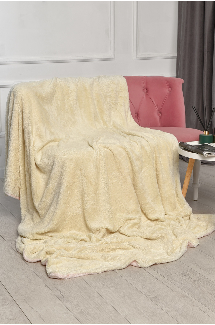 Плед двухсторонний белого и светло-розового цвета размер 160*200 11401 206100