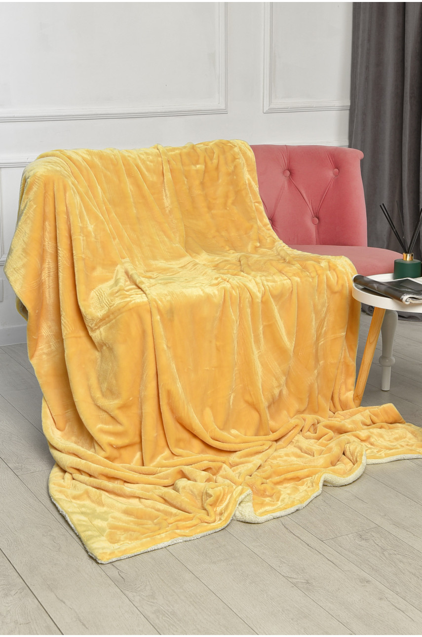 Плед двухсторонний белого и светло-жёлтого цвета размер 160*200 11401 206101