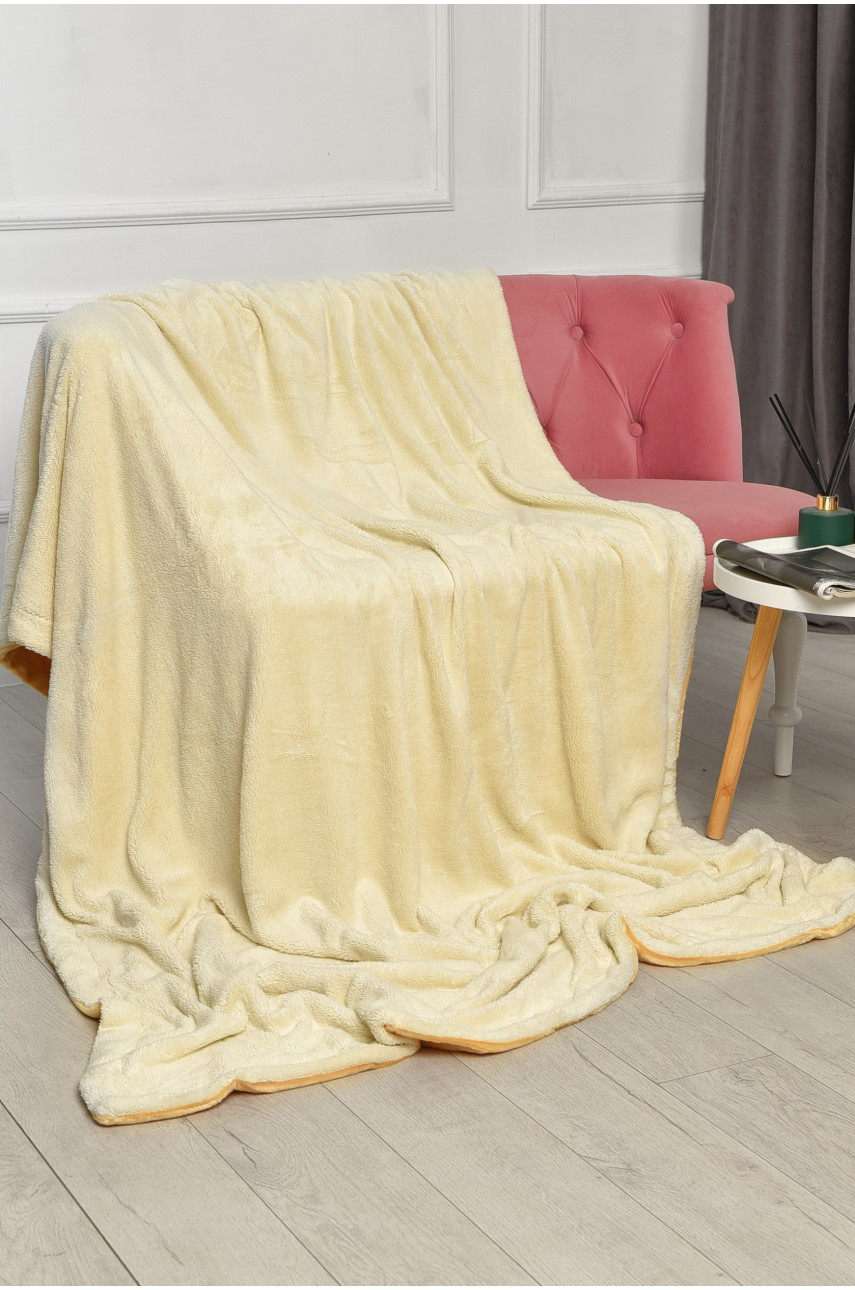 Плед двухсторонний белого и светло-жёлтого цвета размер 160*200 11401 206101