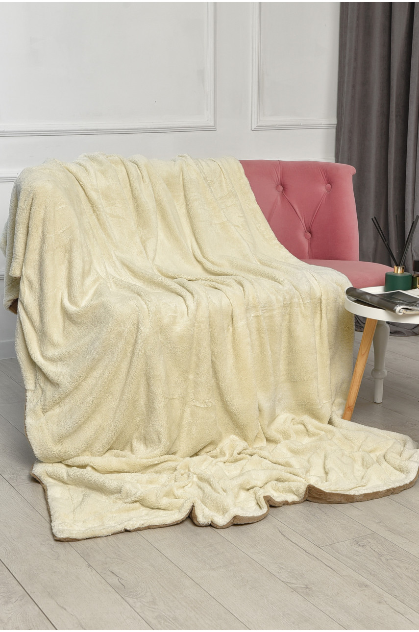 Плед двухсторонний белого и бежевого цвета размер 160*200 11401 206103