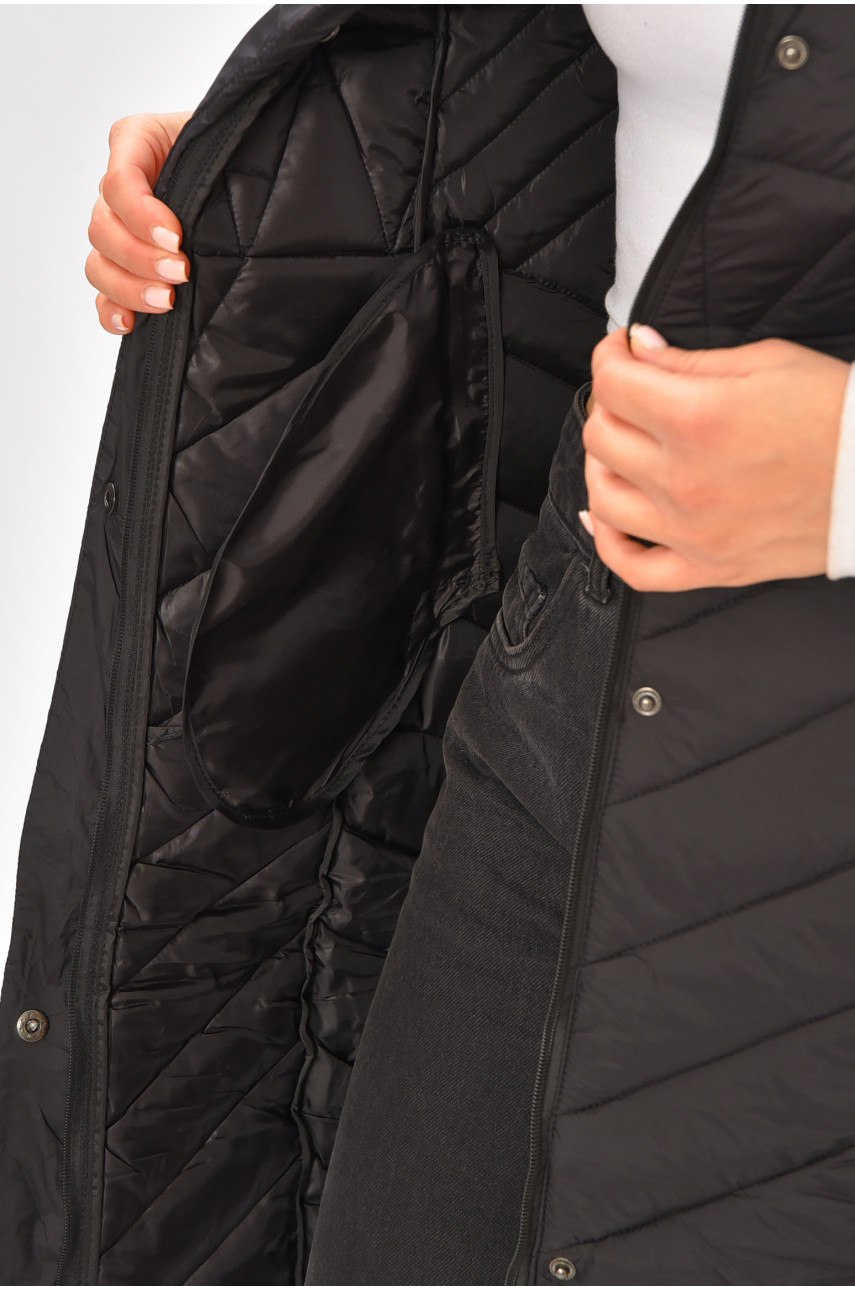 Жилетка женская удлиненная черного цвета 821 206117