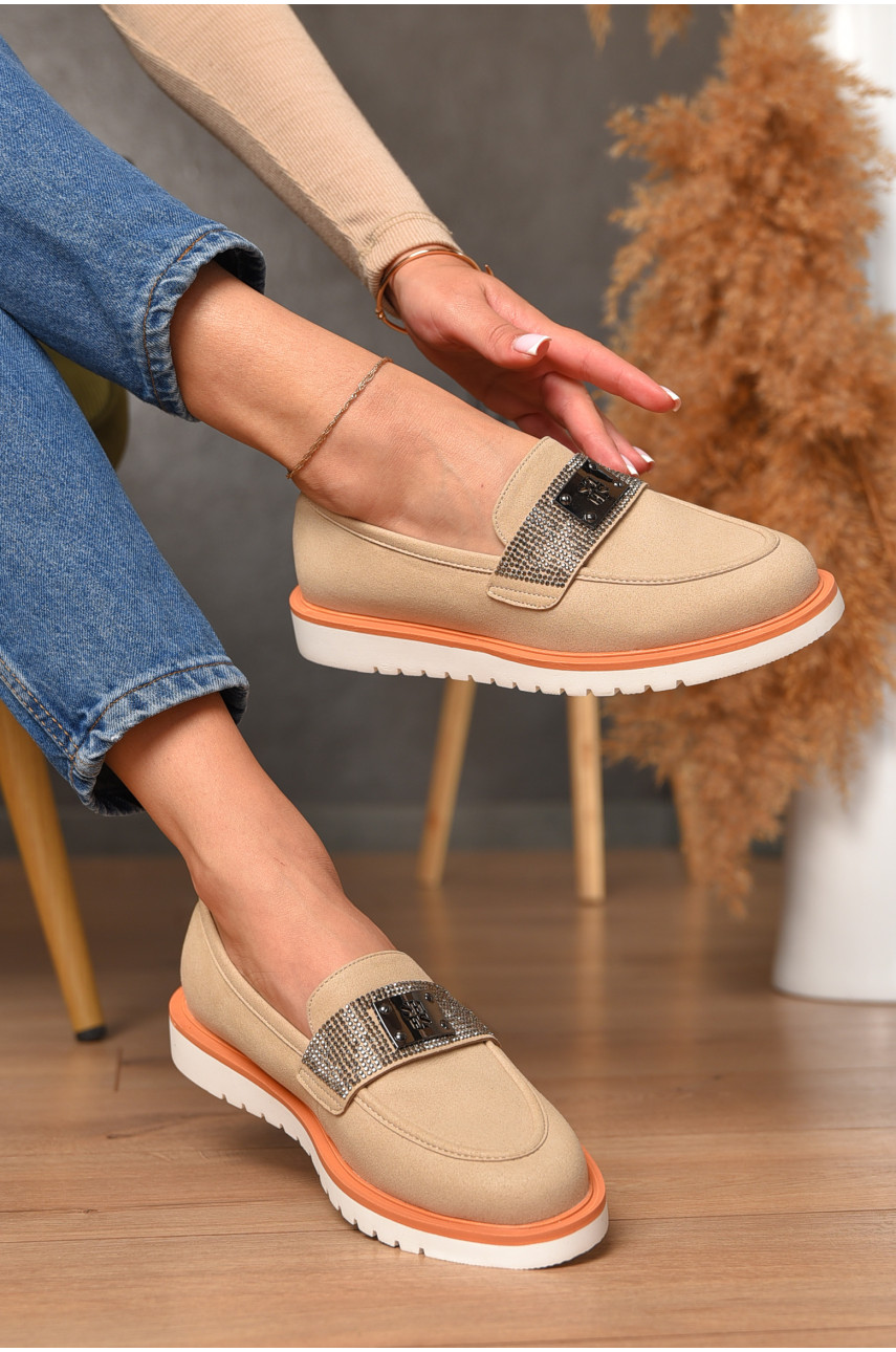 Туфли-лоферы женские бежевого цвета А35-1 206122