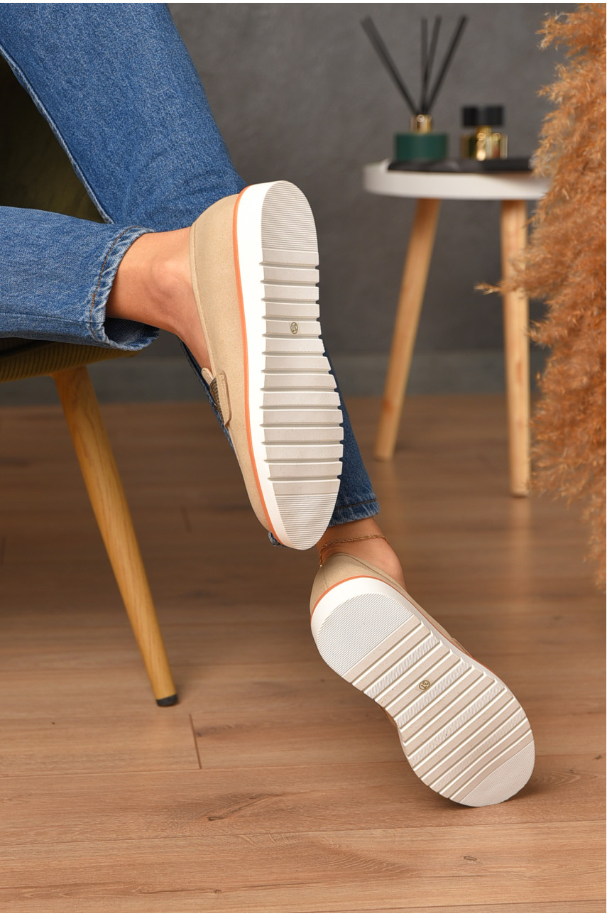 Туфлі-лофери жіночі бежевого кольору А35-1 206122