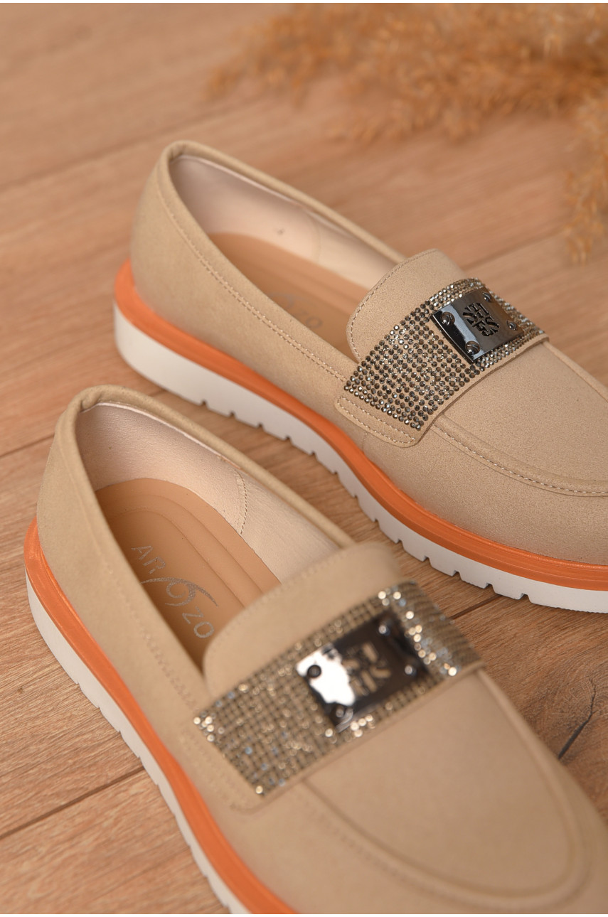 Туфлі-лофери жіночі бежевого кольору А35-1 206122