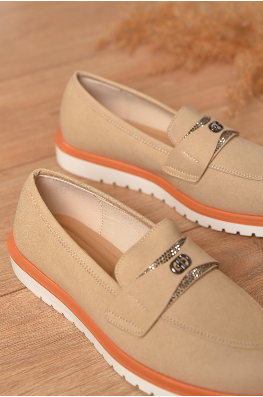 Туфлі-лофери жіночі бежевого кольору А34-1 206123