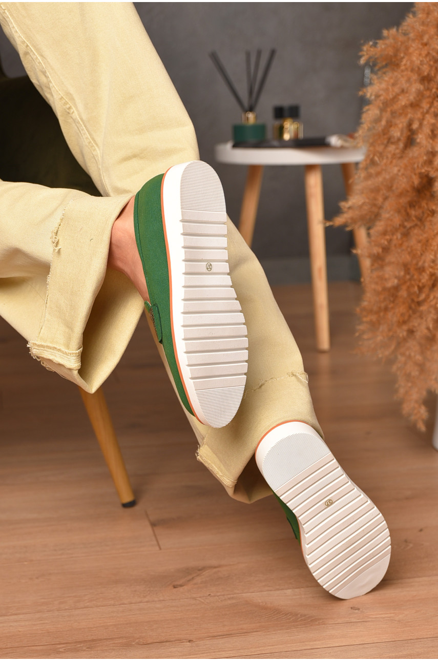 Туфлі-лофери жіночі зеленого кольору А35-3 206124