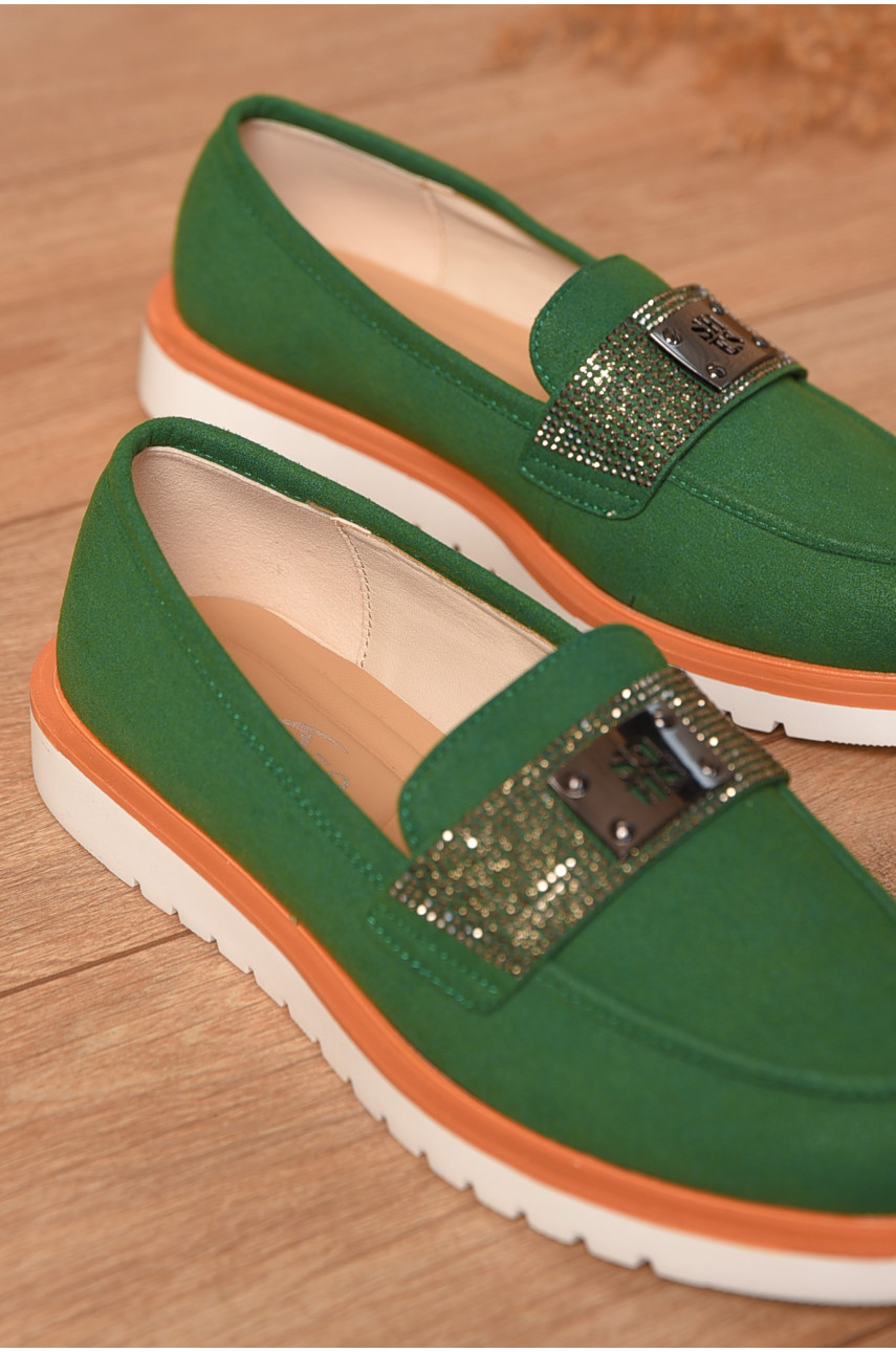 Туфлі-лофери жіночі зеленого кольору А35-3 206124