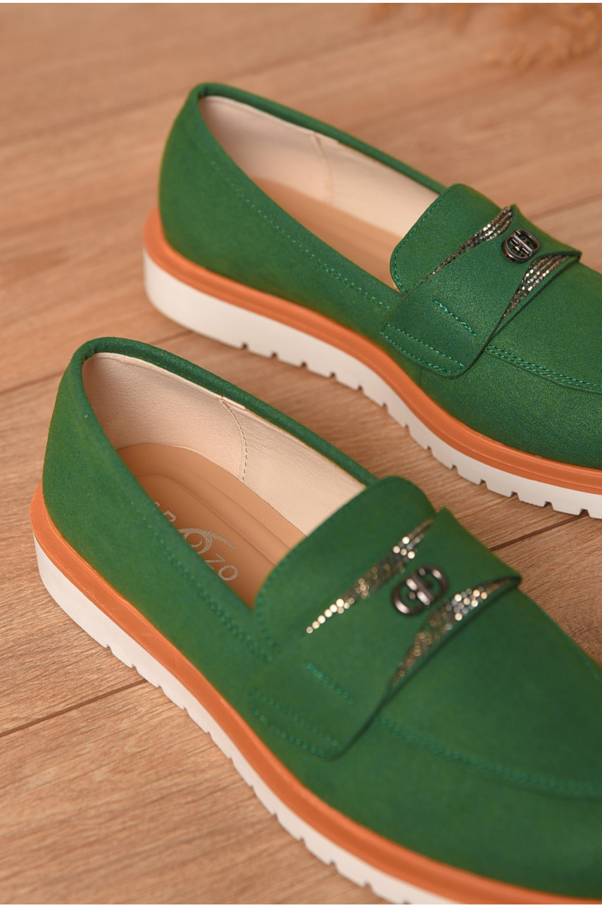 Туфлі-лофери жіночі зеленого кольору А34-3 206125