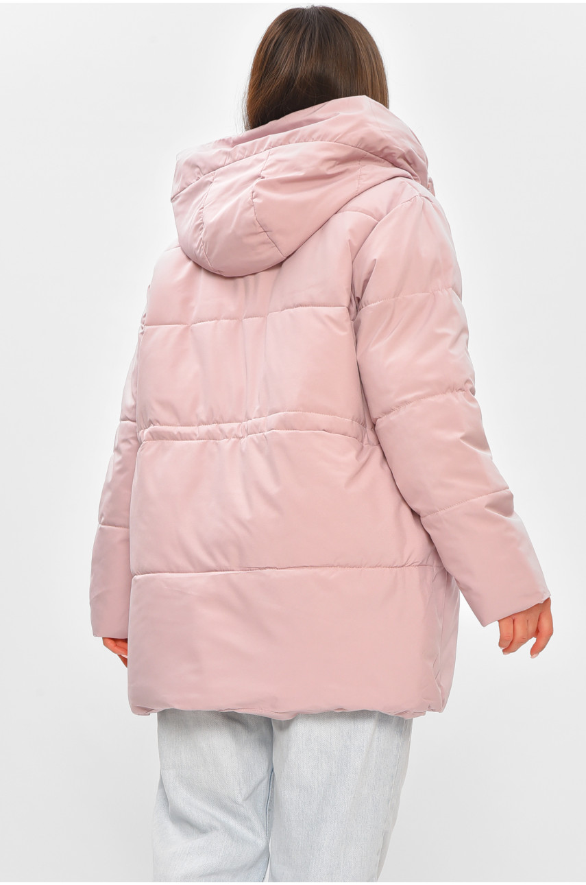 Куртка жіноча демісезонна однотонна світло-рожевого кольору 1010 206126 Куртка жіноча демісезонна однотонна світло-рожевого кольору 1010 206126