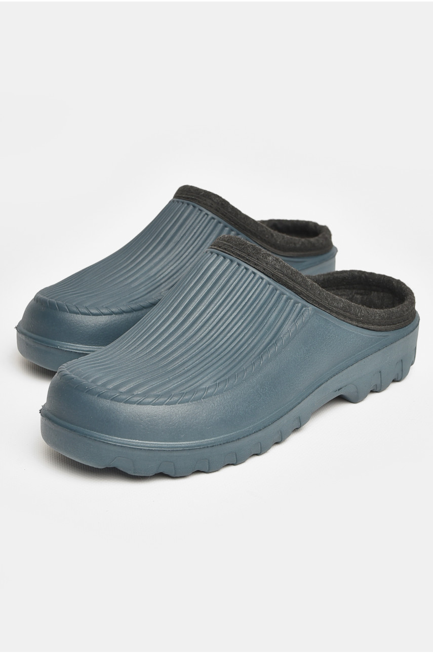 Галоши мужские без задника на флисе синего цвета С-40 206139