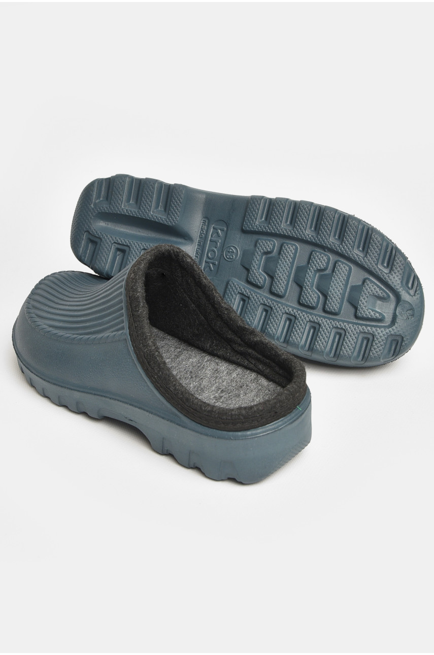 Калоші чоловічі без задника на флісе синього кольору С-40 206139