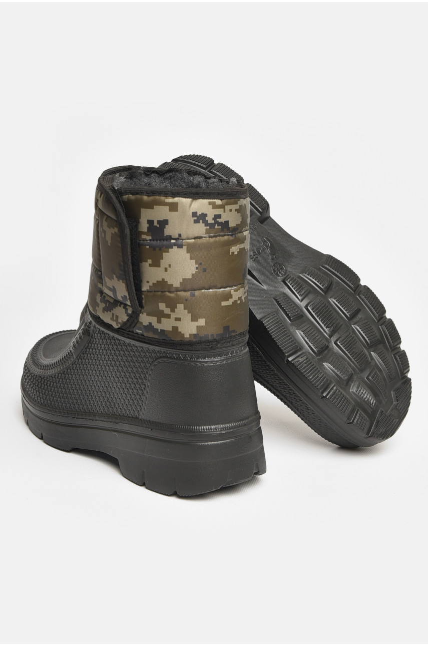 Дутики чоловічі піна на хутрі чорного кольору МК2 206140