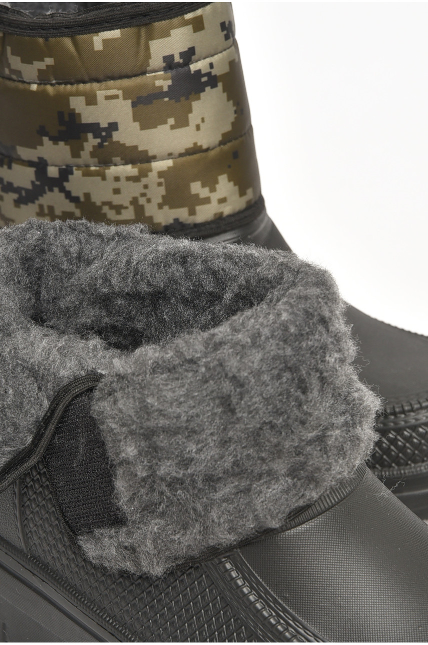 Дутики чоловічі піна на хутрі чорного кольору МК2 206140