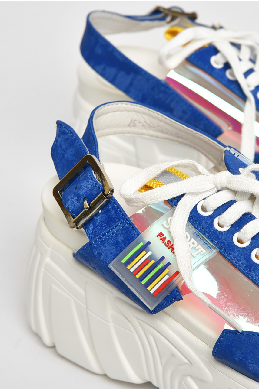 Босоніжки жіночі синього кольору 613-98 206143