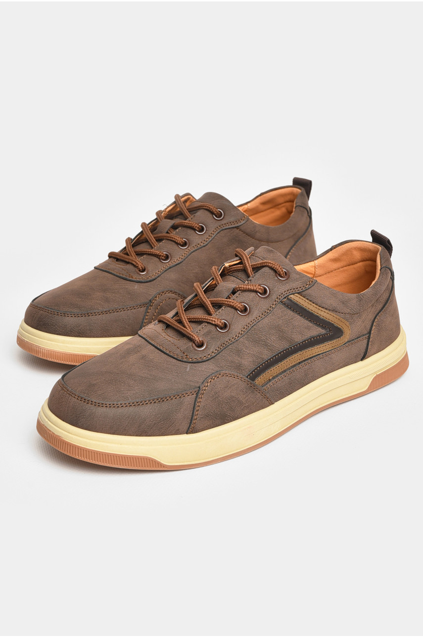 Кроссовки мужские коричневого цвета на шнуровке Y923-8 206158