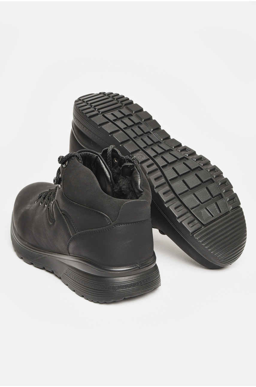 Черевики чоловічі зимові на хутрі чорного кольору А809-7 206165