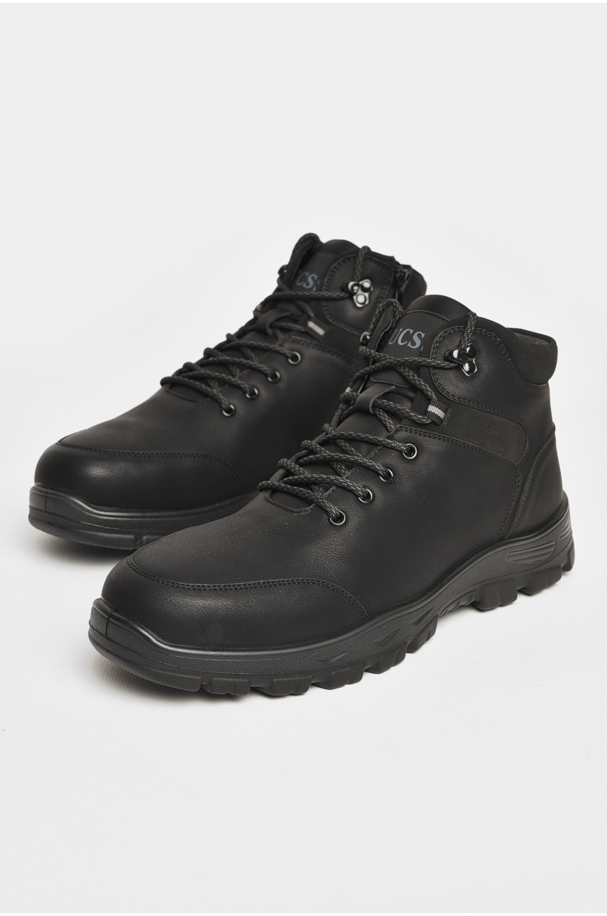 Ботинки мужские зимние на меху черного цвета А713-7 206166