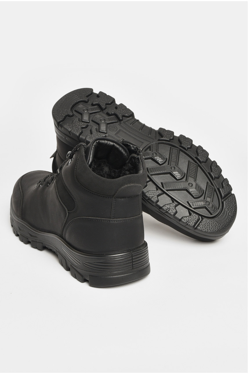 Черевики чоловічі зимові на хутрі чорного кольору А713-7 206166