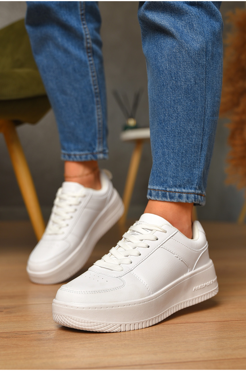 Кроссовки женские белого цвета на шнуровке А23-3 206170