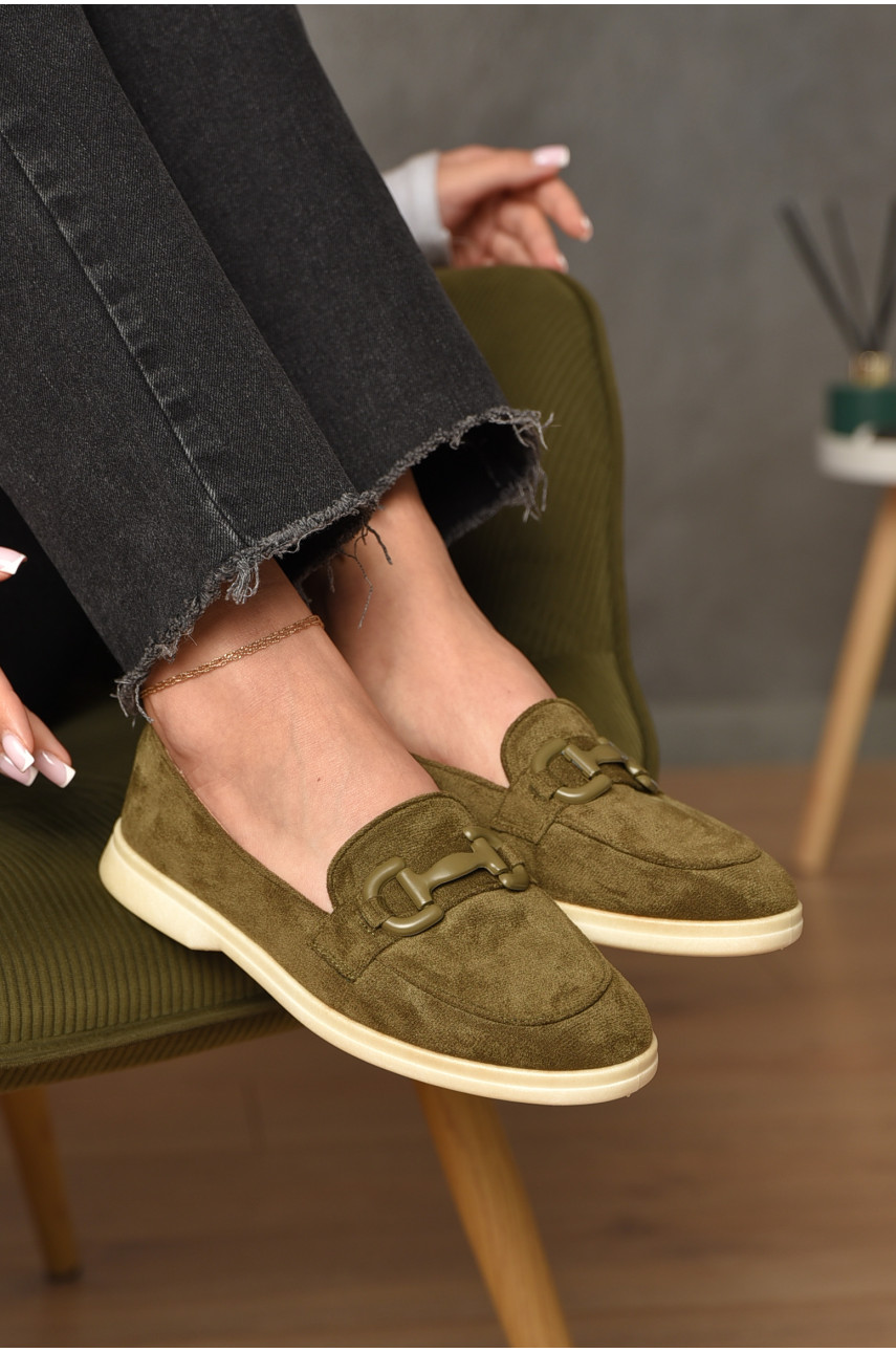 Туфли-лоферы женские темно-зеленого цвета YS2108-7 206171