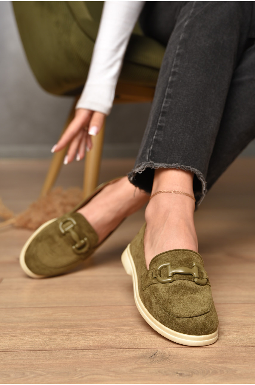 Туфли-лоферы женские темно-зеленого цвета YS2108-7 206171