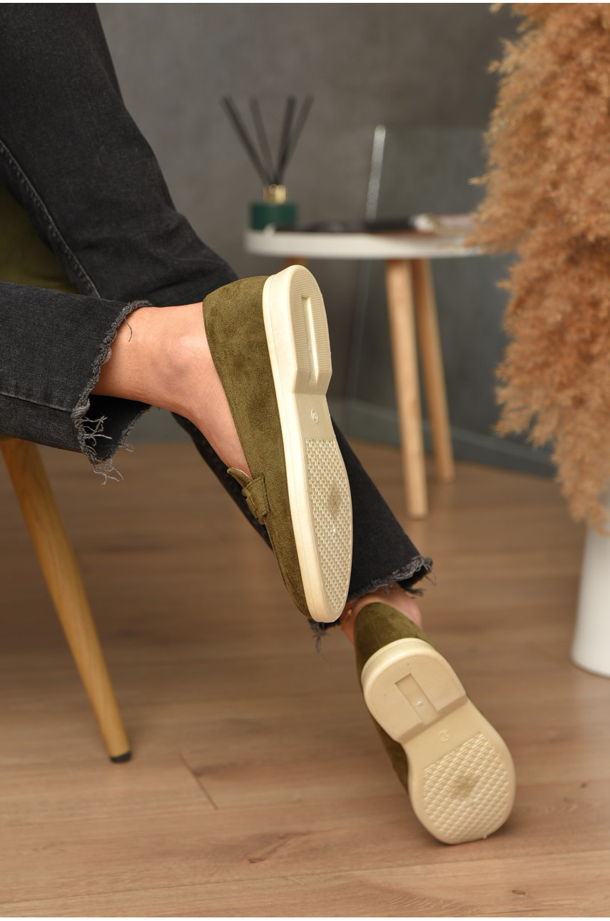 Туфлі-лофери жіночі темно-зеленого кольору YS2108-7 206171