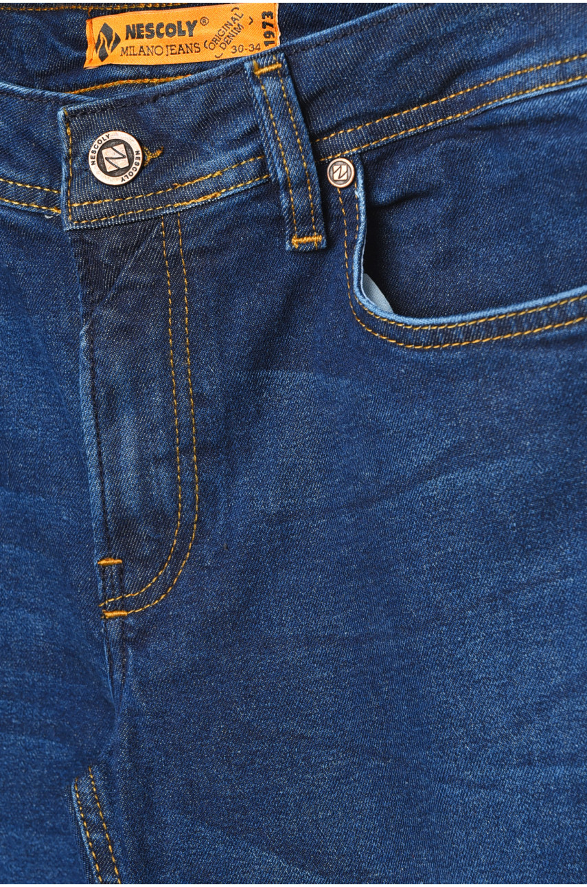 Джинсы мужские однотонные темно--синего цвета 6014 206176