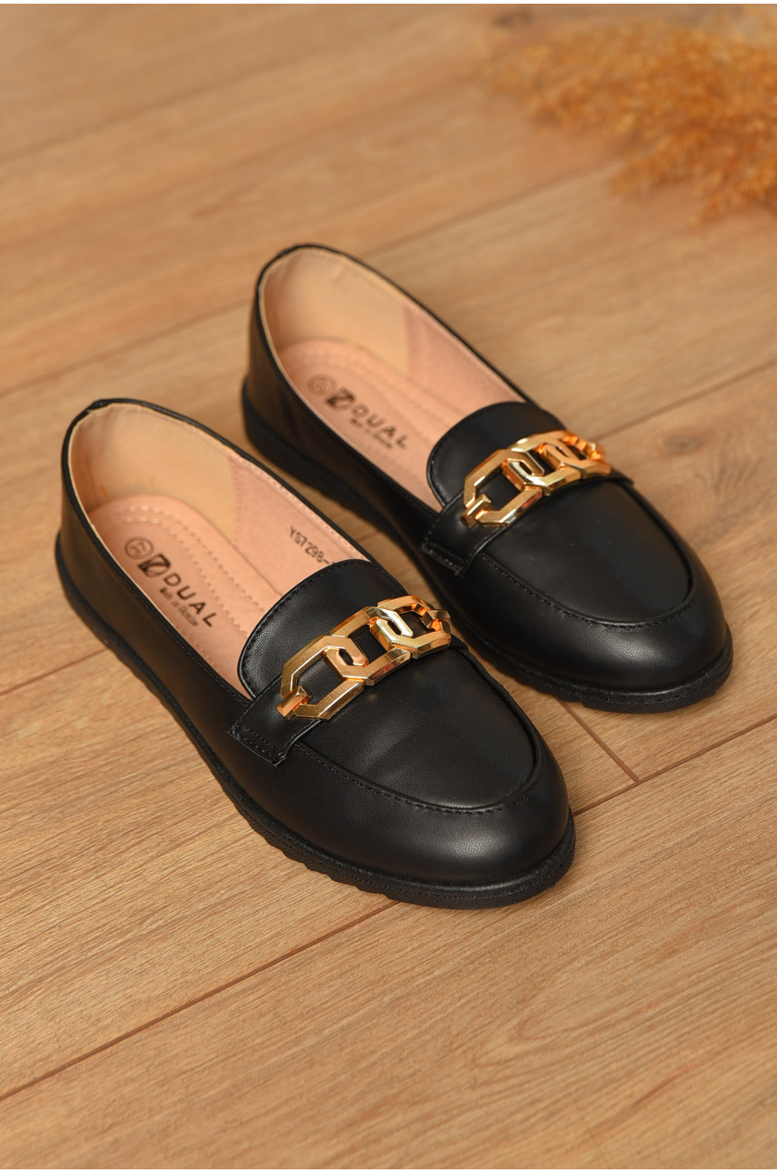 Туфлі-лофери жіночі чорного кольору YS7298-1 206178