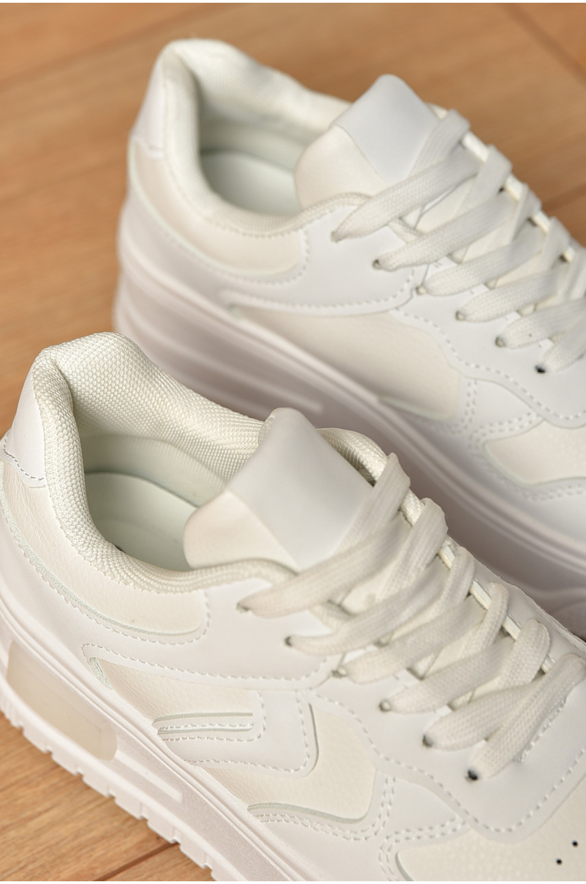 Кроссовки женские белого цвета на шнуровке 95-2 206180