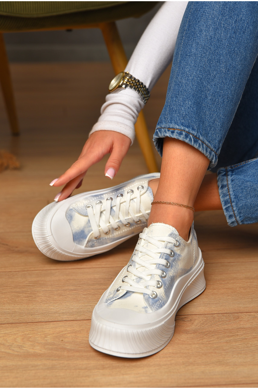 Кроссовки женские белого цвета на шнуровке THDB19 206182