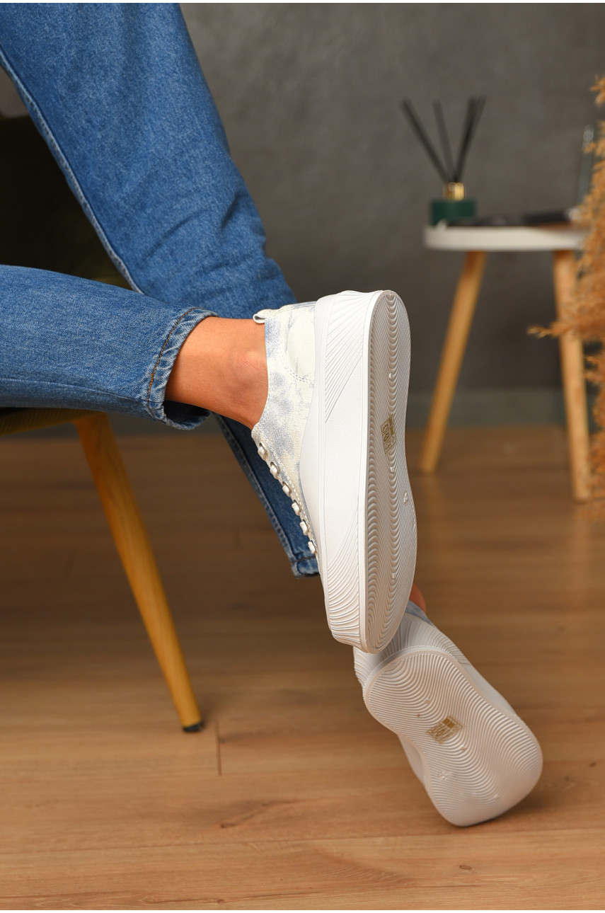 Кроссовки женские белого цвета на шнуровке THDB19 206182