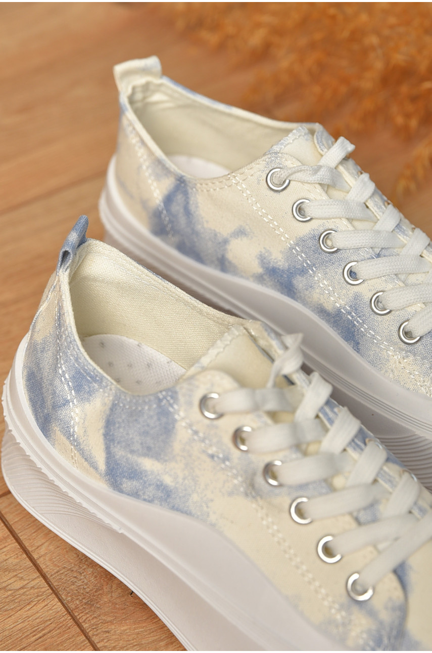 Кроссовки женские белого цвета на шнуровке THDB19 206182