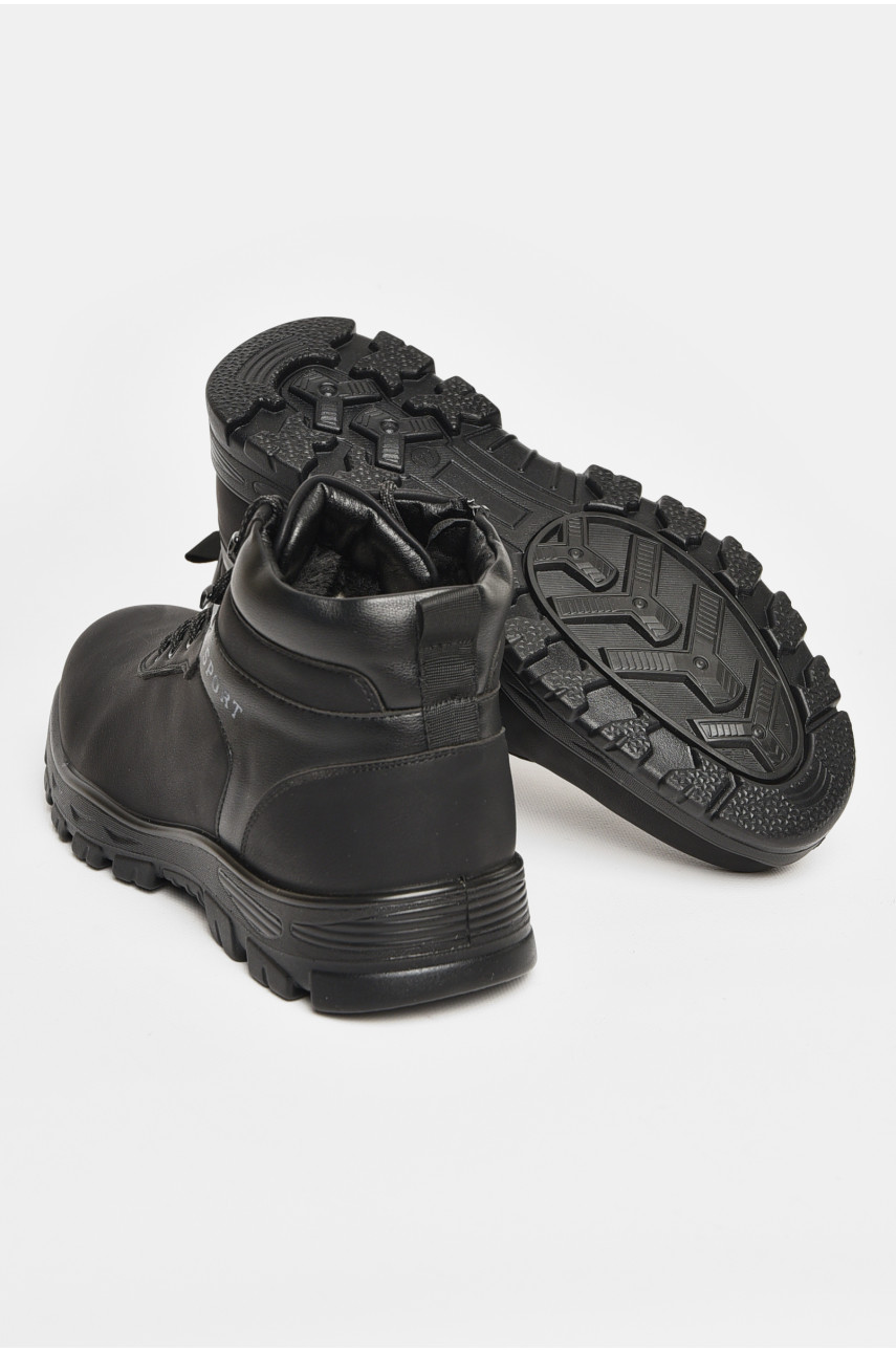 Черевики чоловічі зимові на хутрі чорного кольору А709-7 206184