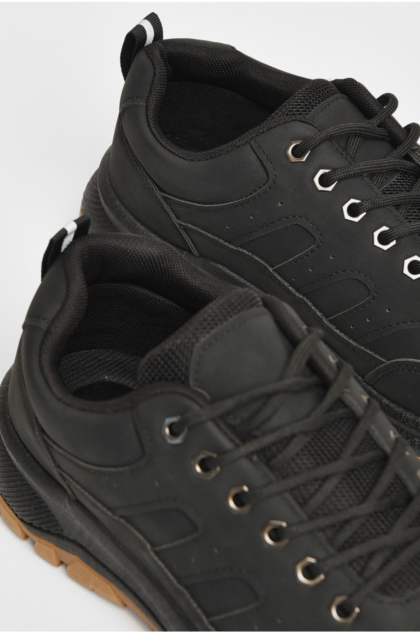 Кроссовки мужские черного цвета на шнуровке YB10620-1 206187