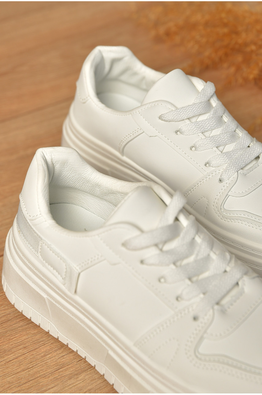 Кроссовки женские белого цвета на шнуровке L985-1 206194