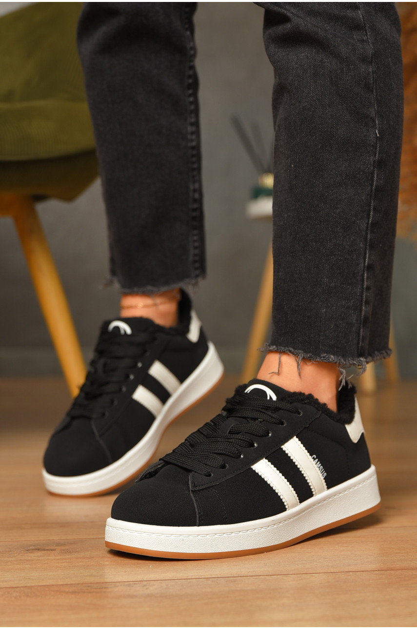 Кросівки жіночі чорного кольору на хутрі 560-32 206196