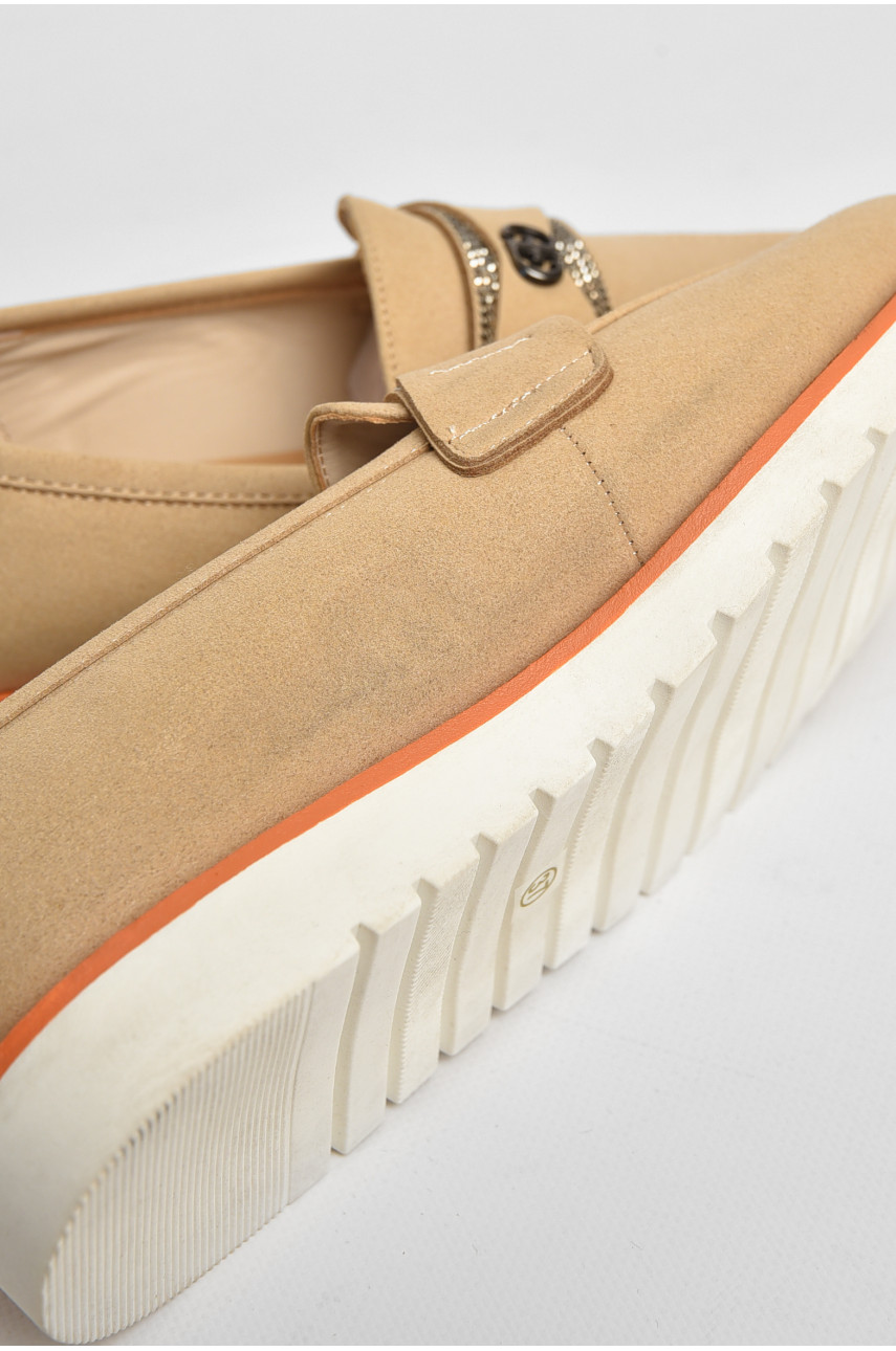 Туфлі-лофери жіночі бежевого кольору Уцінка А34-1 206224