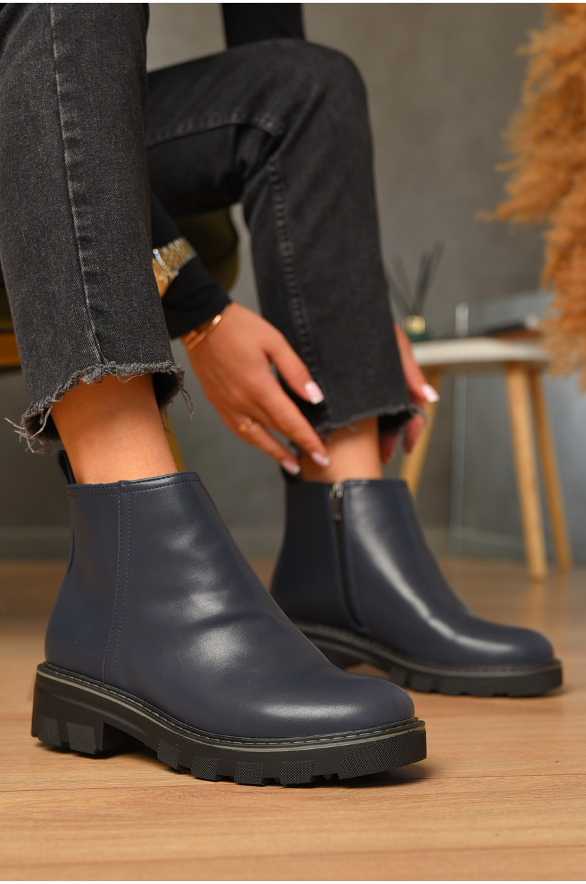 Ботинки женские демисезонные темно-синего цвета 3006-3 206235