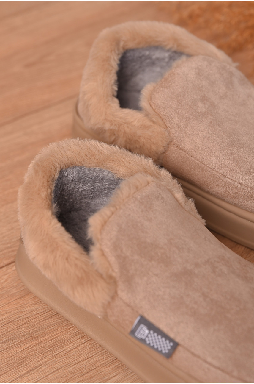 Капці домашні жіночі на хутрі бежевого кольору 9819-2 206237 Капці домашні жіночі на хутрі бежевого кольору 9819-2 206237