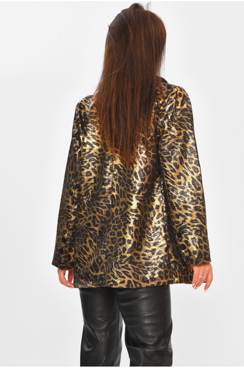 Піджак женский чорного кольору з принтом 8869 206245