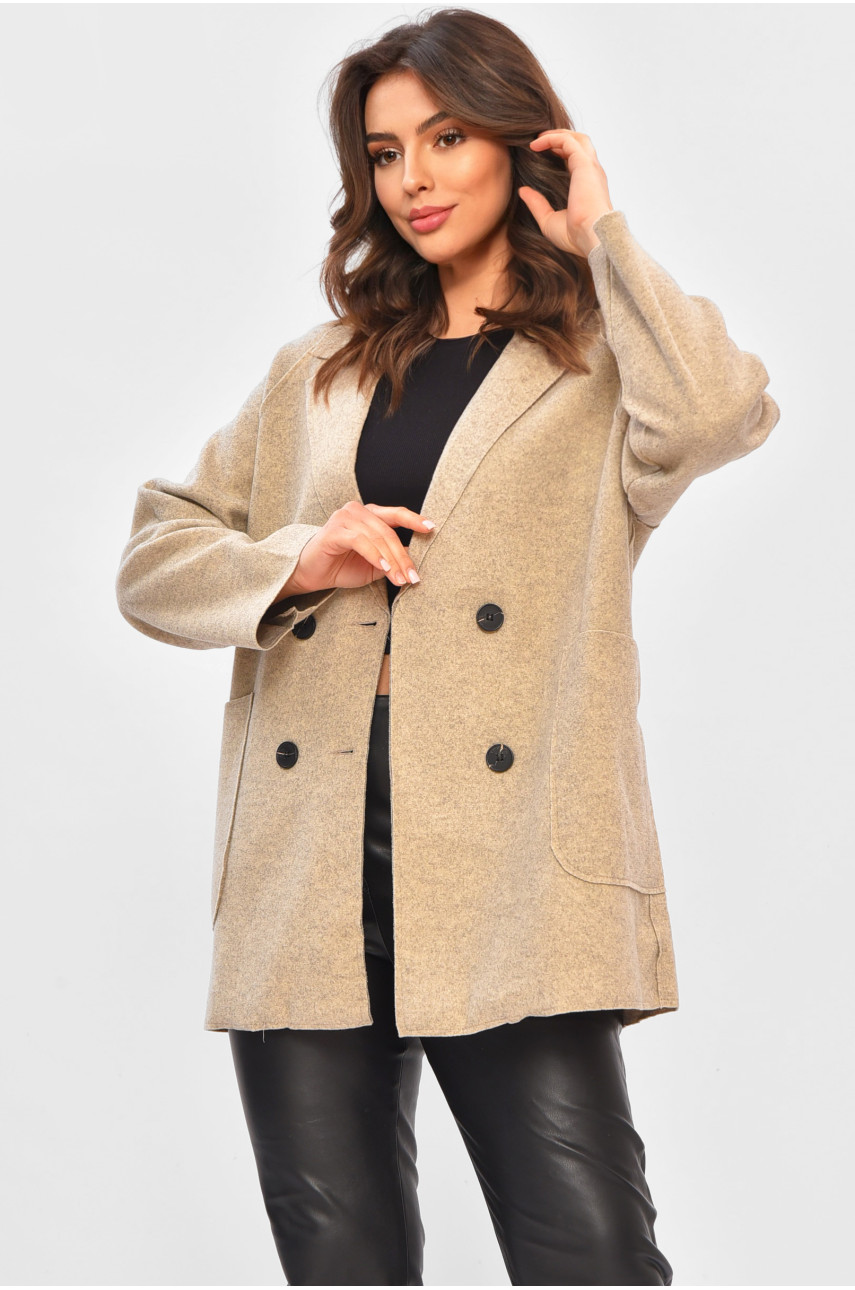 Кардиган-плащ женский серого цвета на пуговицах 2057 206248