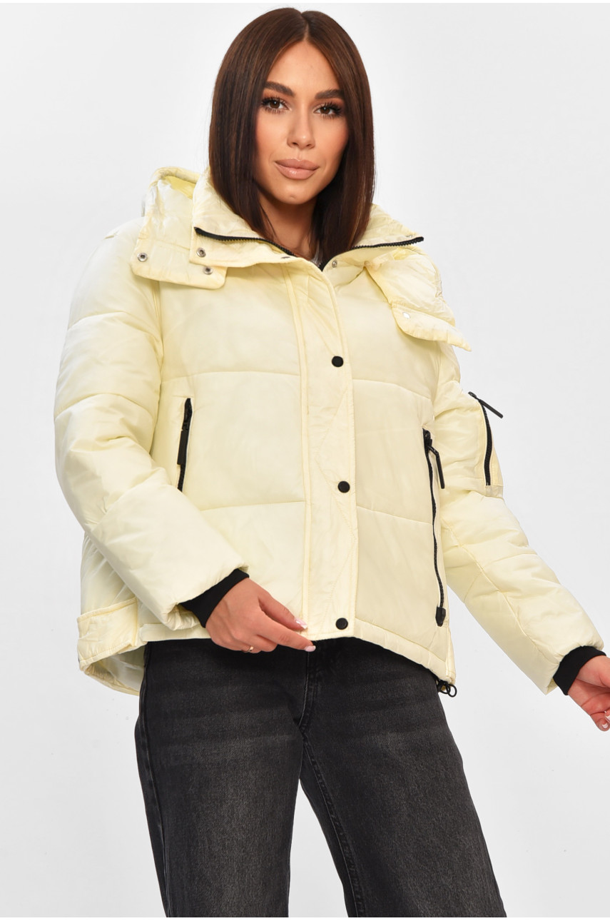 Куртка жіноча демісезонна молочного кольору 836 206256
