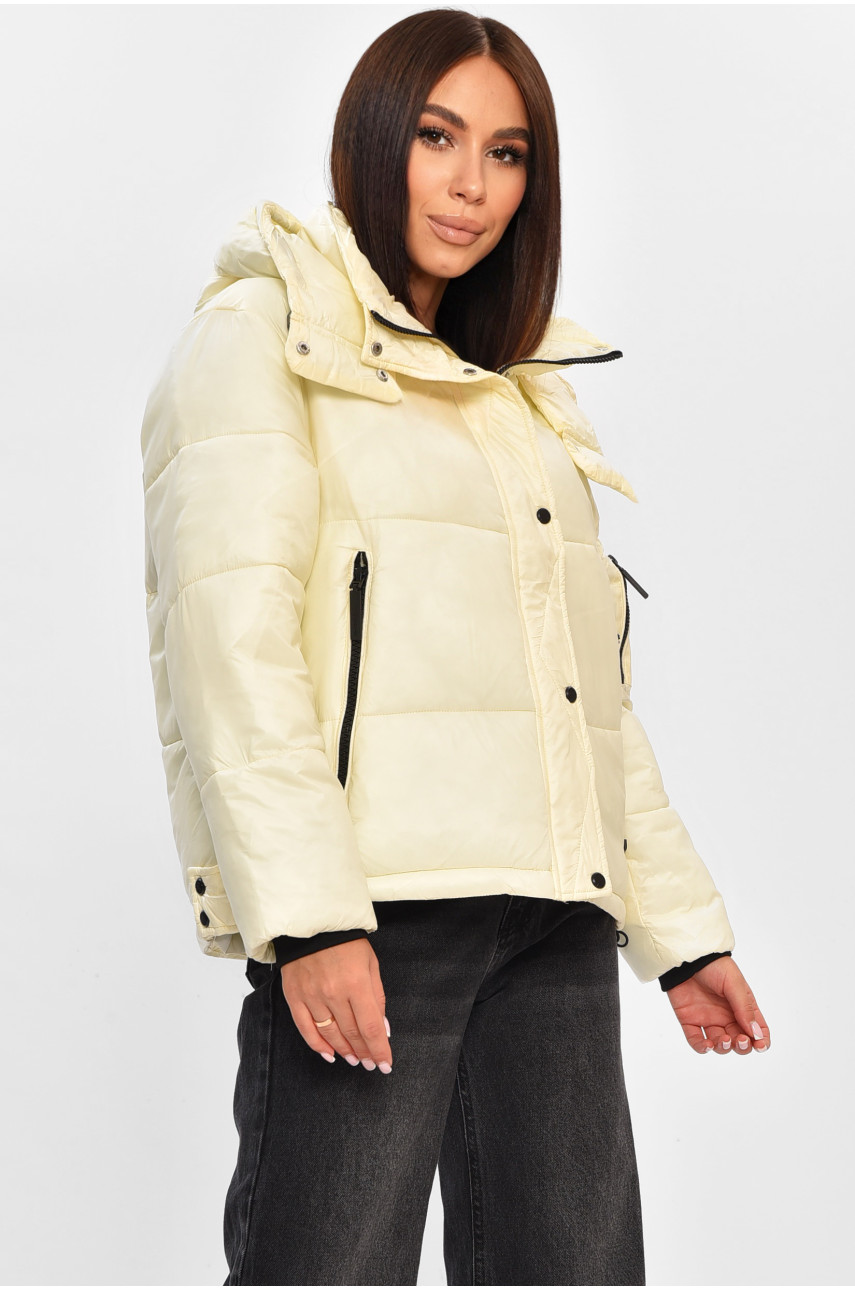 Куртка жіноча демісезонна молочного кольору 836 206256