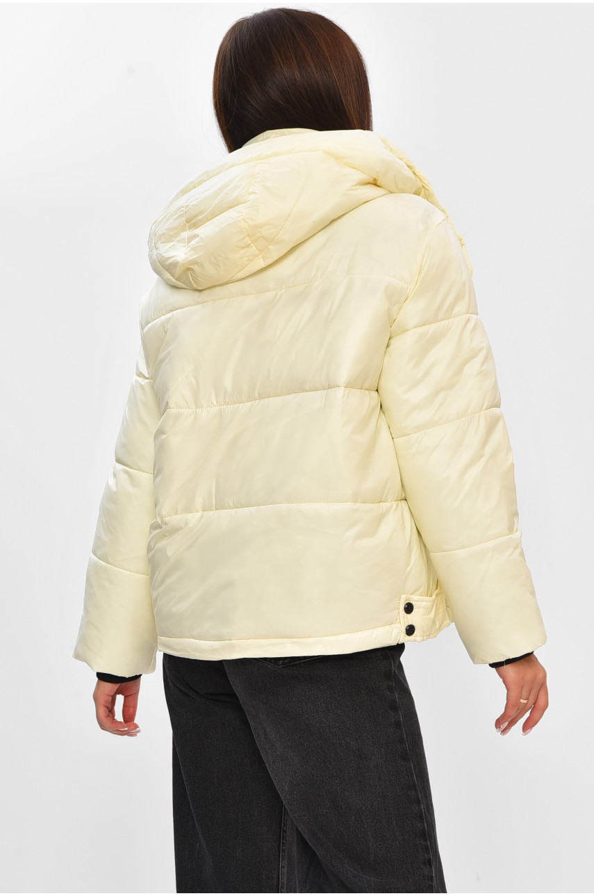 Куртка жіноча демісезонна молочного кольору 836 206256