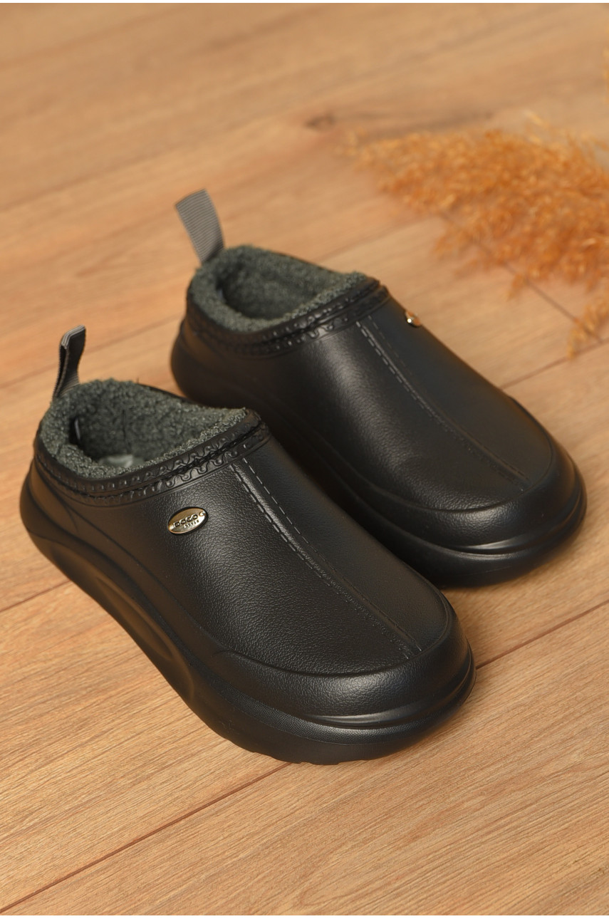 Калоші жіночі без задника утеплені чорного кольору 4101 206277